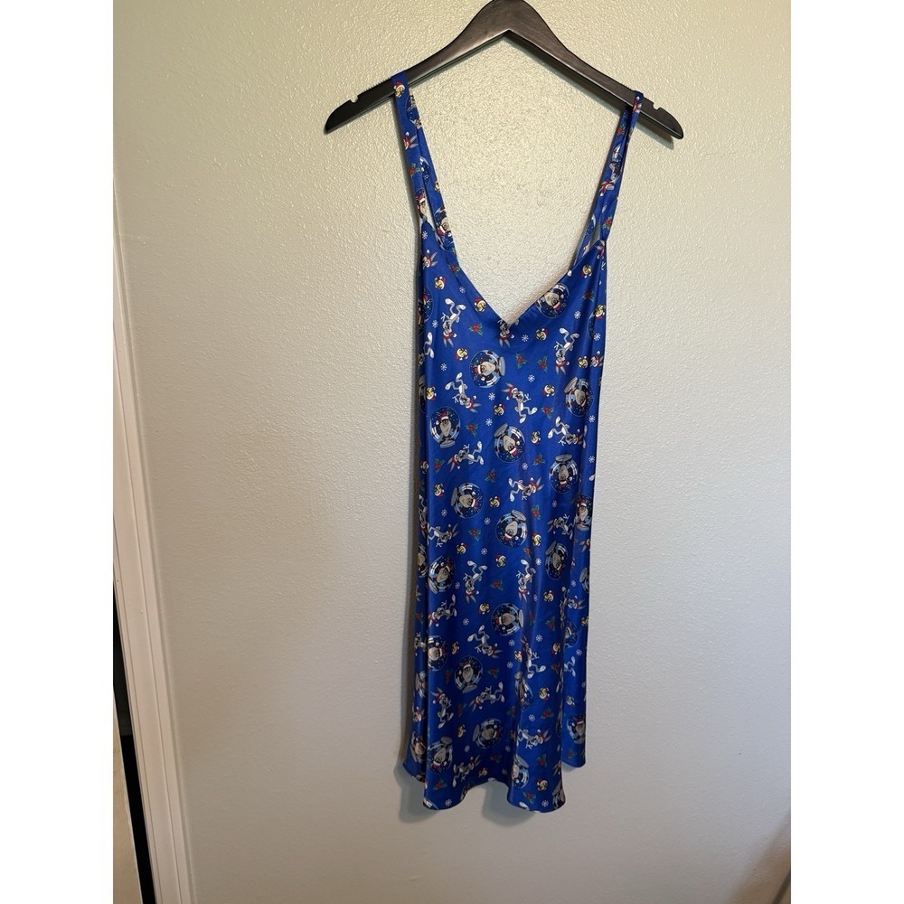 Bugs Bunny Satin Slip Dress 2XL Pajama Lingerie Blue Tweety Looney Tunes Vintage